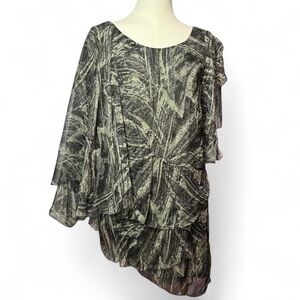 Catherine Malandrino 100% Silk Asymmetrical Layered Top — Size 0